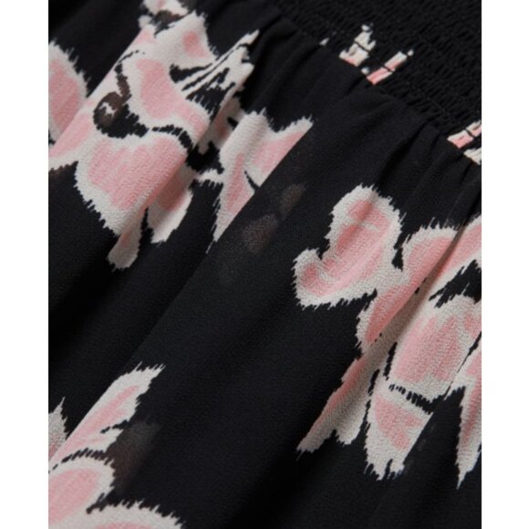 CINQ À SEPT 'Hollis' Smocked Floral-Print Mini-Dress, Black Multi - Picture 5 of 5